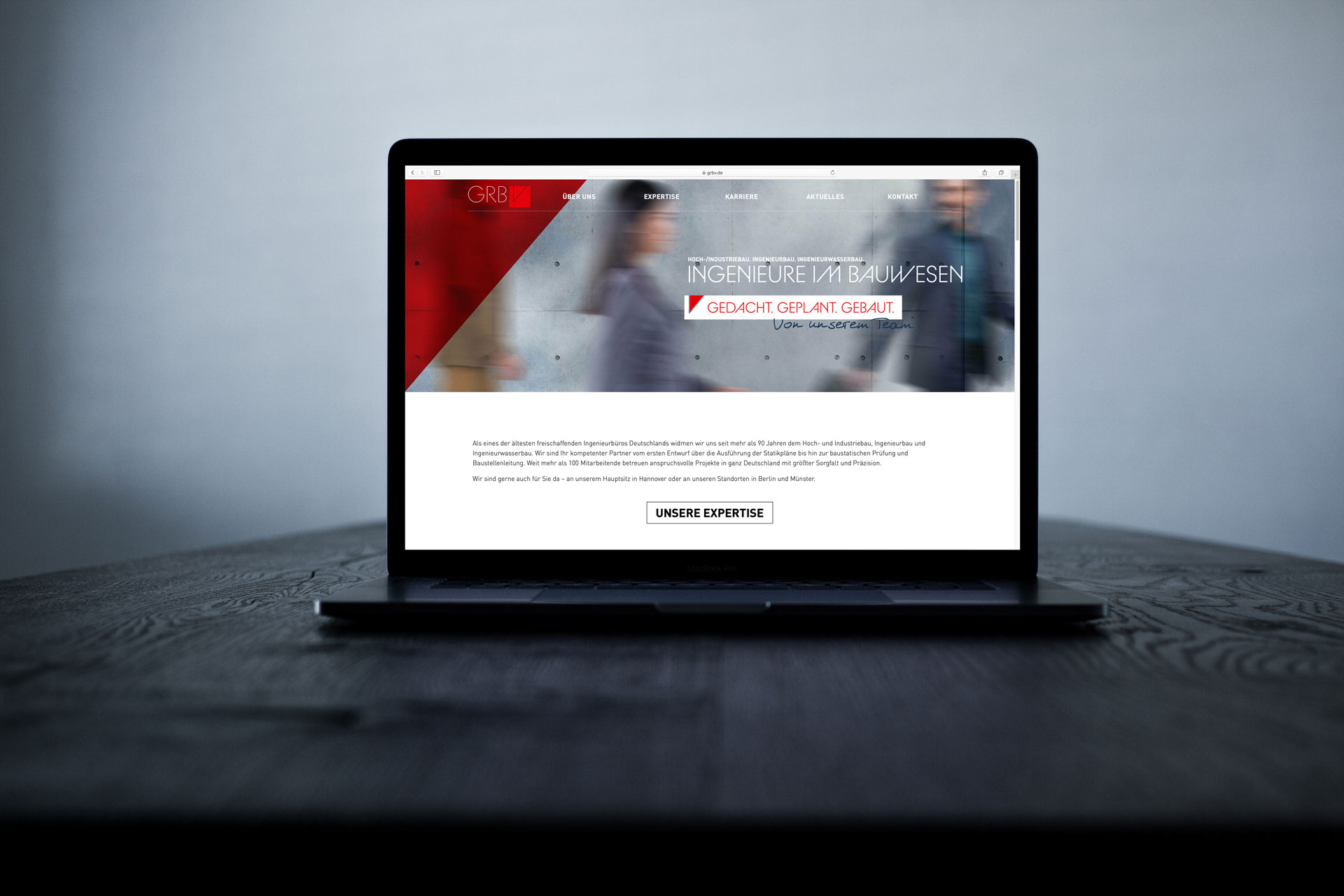 GRBV – Website auf MacBook